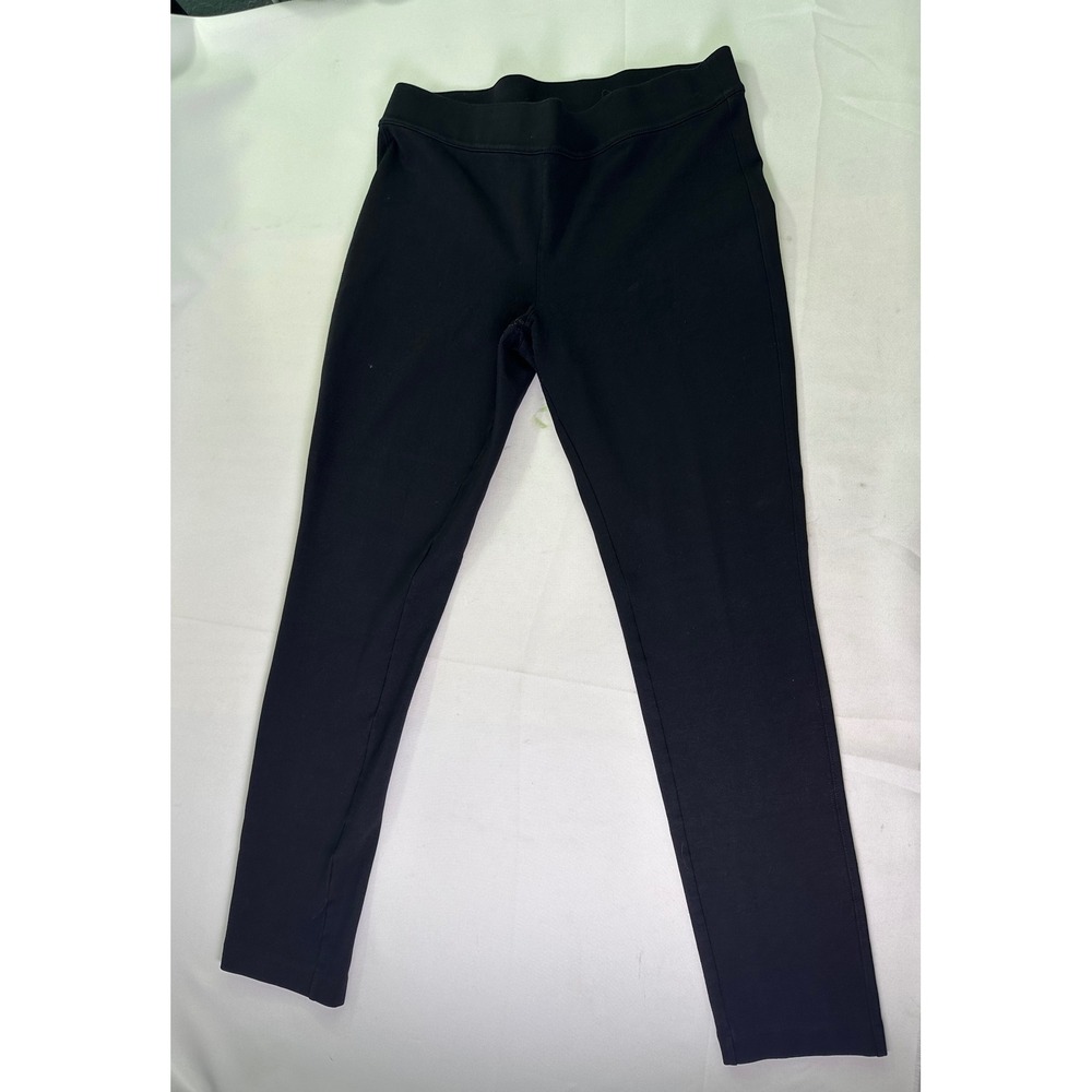 Eddie Bauer Black Ponte Leggings Stretch Pull On Travel Yoga Athleisure Women 10